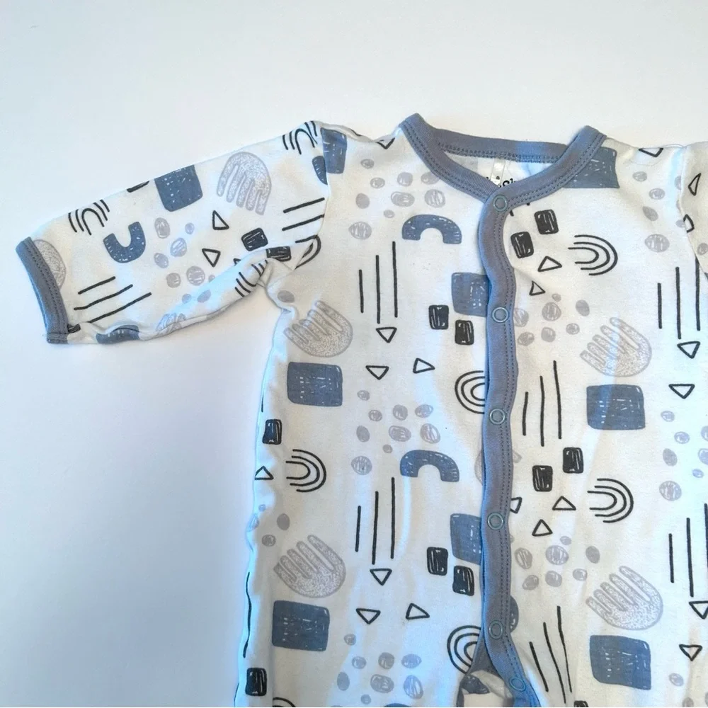 Chick Pea Baby Infant Soft Abstract Pattern Footed One Piece PJs Pajamas 6-9M